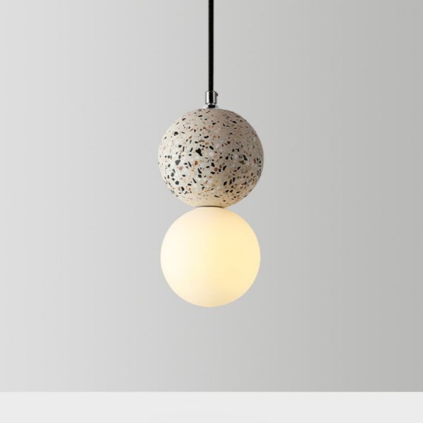 Suspension Design Pierre de Verre - Luminaire Moderne gris et blanc Élégant 4