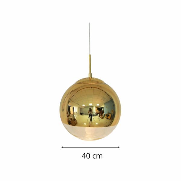 Suspension Boule brillante V or 40 cm