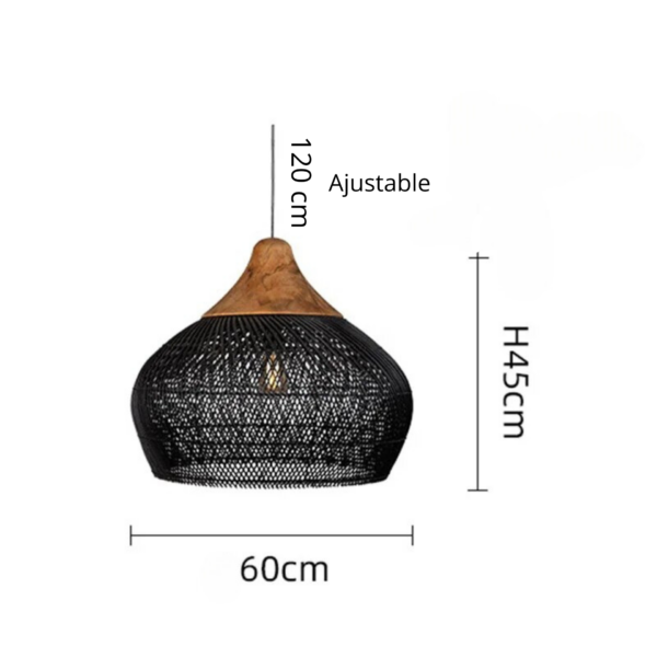 suspension fibre naturelle taj 10 V 60x45cm noir